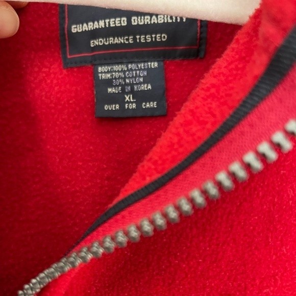 Vintage XL Abercrombie & Fitch Red Fleece Zip Vest Unisex - Picture 3 of 6